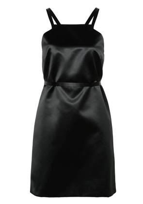 Patou belted satin mini dress - Black
