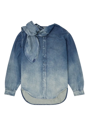 Diesel tie-neck denim blouse - Blue