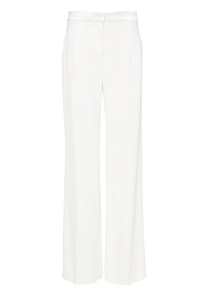 Alberta Ferretti satin-trim trousers - Neutrals