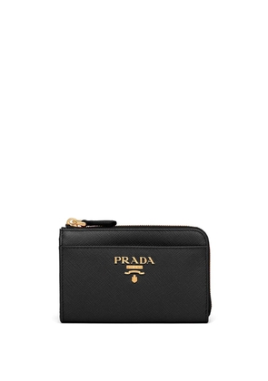 Prada leather keychain wallet - Black