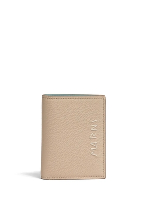 Marni bi-fold leather wallet - Neutrals
