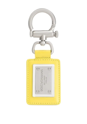 Dolce & Gabbana metal-plaque keychain - Yellow