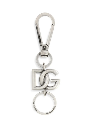 Dolce & Gabbana logo-plaque silver-tone keyring