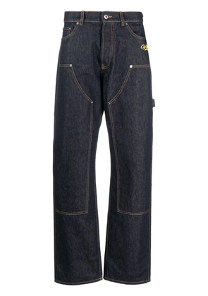 Off-White contrast-stitching straight jeans - Blue