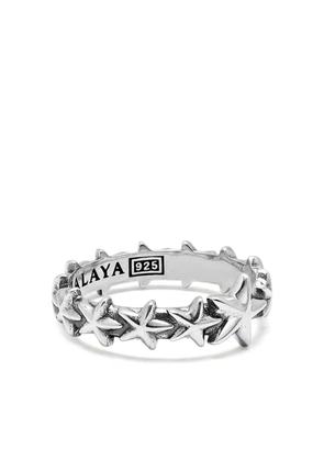 Nialaya Jewelry star-engraved ring - Silver
