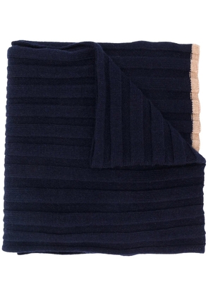 Brunello Cucinelli ribbed knit scarf - Blue