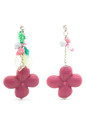Amir Slama Bijoux floral-appliqué drop earrings - Purple