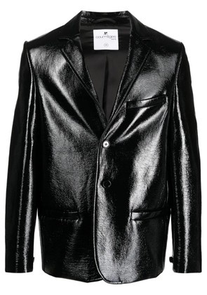 Courrèges zip-detail patent-finish blazer - Black