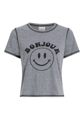 Cinq A Sept Bonjour Smiley shrunken T-shirt - Grey