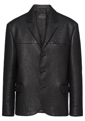 Prada single-breasted leather jacket - Black