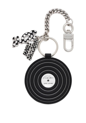 Marc Jacobs x Derrick Adams record-shaped leather keyring - Black