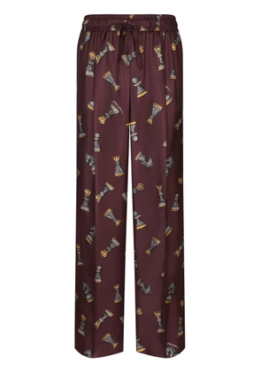 Dolce & Gabbana chess-print trousers - Brown