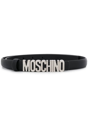 Moschino logo plaque belt - Black