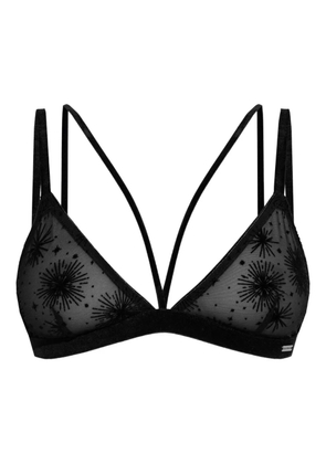 Emporio Armani star-print strap bra - Black
