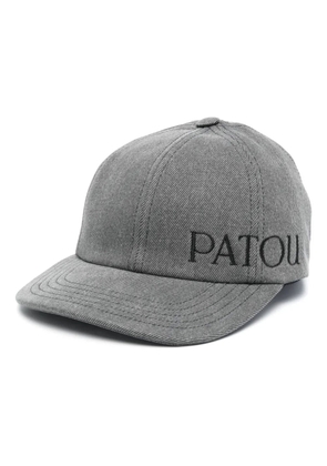 Patou embroidered-logo denim cap - Grey