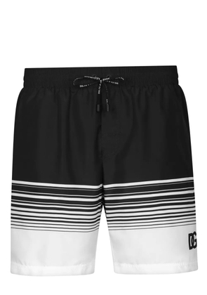 Dolce & Gabbana stripe-print swim shorts - Black