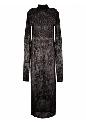 DSQUARED2 open-knit long-sleeve dress - Black