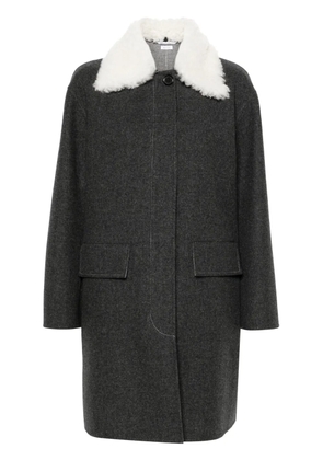 Thom Browne Bal-collar wool-felt coat - Grey