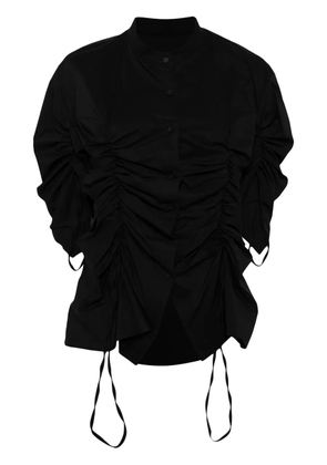 Besfxxk spread-collar ruched shirt - Black