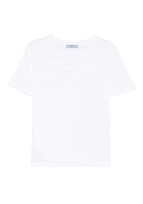 Prada triangle logo jersey T-shirt - White