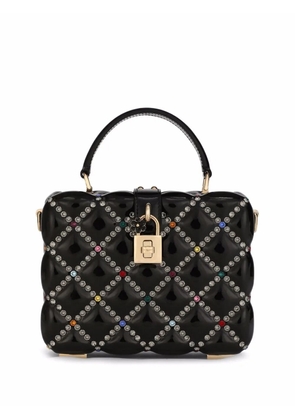 Dolce & Gabbana Dolce Box rhinestone-embellished top-handle bag - Black