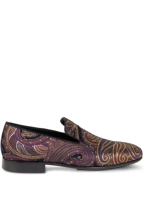 ETRO paisley-jacquard loafers - Gold