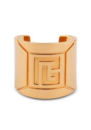 Balmain engraved-logo circular-design ring - Gold