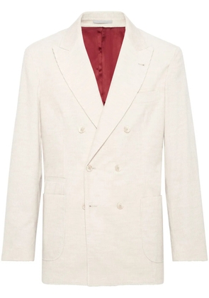Brunello Cucinelli double-breasted corduroy blazer - Neutrals