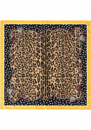 Dolce & Gabbana leopard-print silk scarf - Brown