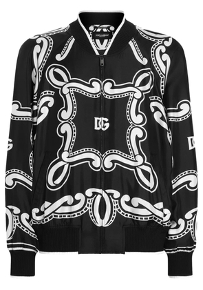 Dolce & Gabbana bandana-print bomber jacket - Black