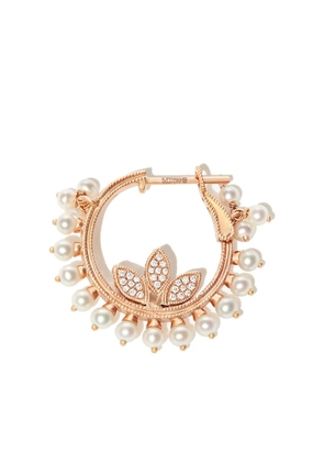 MARIA TASH 18K rose gold Cornet pearl and diamond hoop earring - Pink