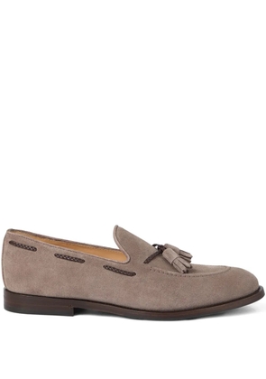 Brunello Cucinelli tassel suede loafers - Neutrals