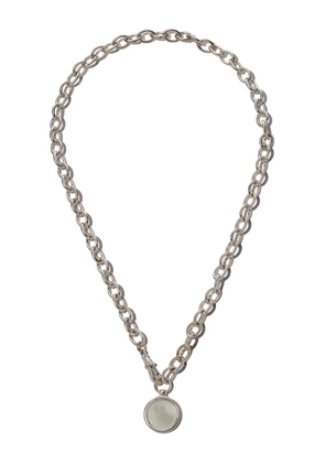 Loren Stewart medallion melt chain disc necklace - Silver
