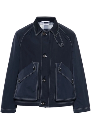 Thom Browne contrast-stitching raglan jacket - Blue