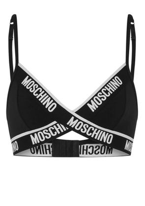 Moschino logo-underband triangle-cup bra - Black