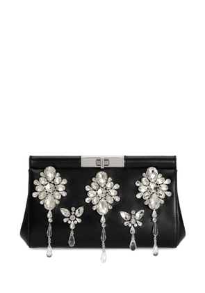 Dolce & Gabbana crystal-embellished clasp clutch - Black