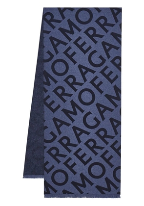 Ferragamo reversible logo scarf - Blue