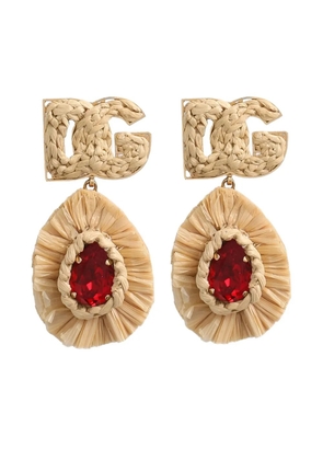 Dolce & Gabbana logo-plaque earrings - Neutrals