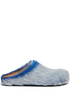 Marni calf hair clogs - Blue