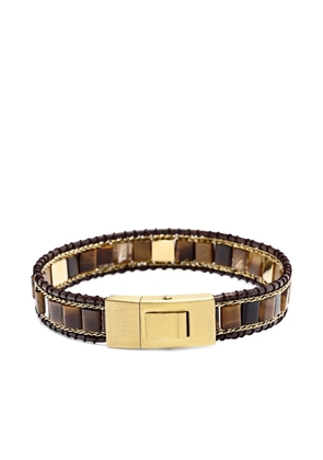 Nialaya Jewelry stud tiger-eye bracelet - Brown