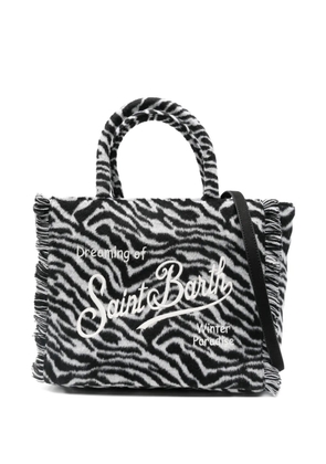 MC2 Saint Barth zebra print fringed tote bag - Black