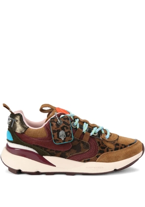 Kurt Geiger London Kurt Runner leopard-print leather sneakers - Brown