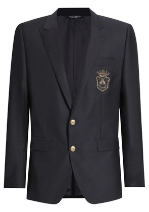 Dolce & Gabbana logo-appliqué blazer - Blue