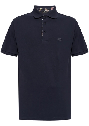 ETRO logo-embroidered cotton polo shirt - Blue