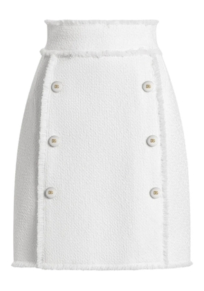 Dolce & Gabbana DNA decorative-button mini skirt - White