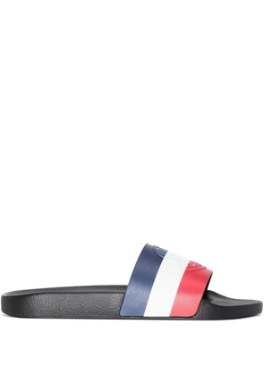 Moncler Basile striped flat slides - Blue