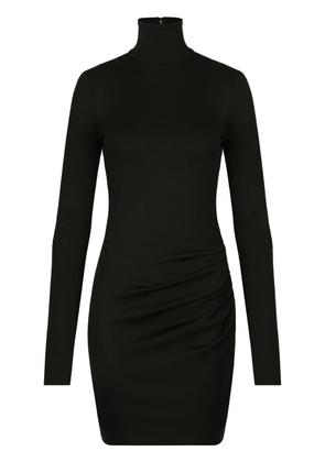Dolce & Gabbana ruched high-neck minidress - Black