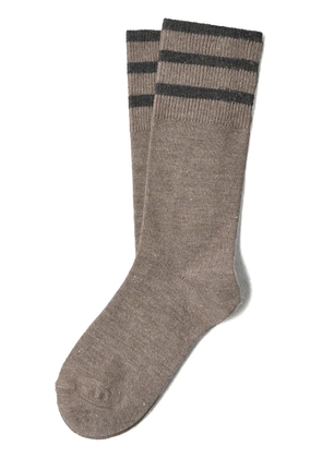Brunello Cucinelli stripe-detailing socks - Brown