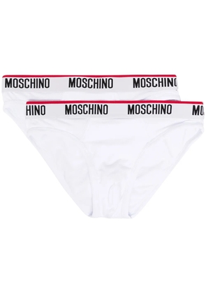 Moschino logo waistband briefs - White