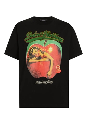 Dolce & Gabbana apple print T-shirt - Black